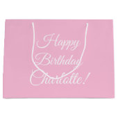 Happy Birthday aangepaste scriptnaam tekst lichtro Groot Cadeauzakje (Voorkant)