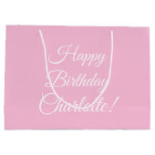 Happy Birthday aangepaste scriptnaam tekst lichtro Groot Cadeauzakje (Achterkant)