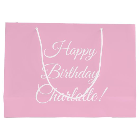 Happy Birthday aangepaste scriptnaam tekst lichtro Groot Cadeauzakje (Achterkant)