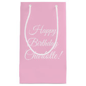 Happy Birthday aangepaste scriptnaam tekst lichtro Klein Cadeauzakje (Voorkant)