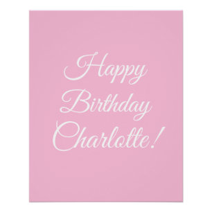 Happy Birthday aangepaste scriptnaam tekst lichtro Perfect Poster