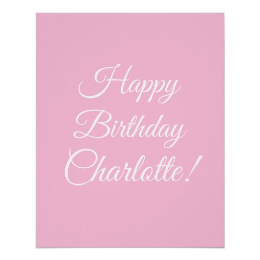 Happy Birthday aangepaste scriptnaam tekst lichtro Perfect Poster (Voorkant)