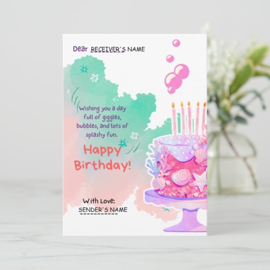 HAPPY BIRTHDAY aangepaste Vakantie Kaart (Staand voorkant)