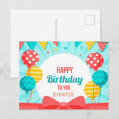 Happy Birthday Aankondigingskaart (Voorkant / Achterkant)