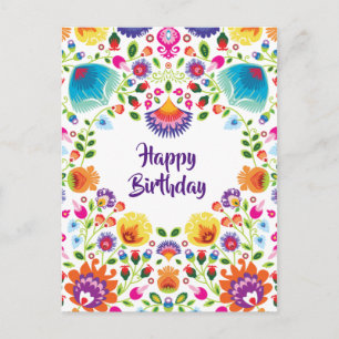 Happy Birthday aanpasbaar folklore briefkaart