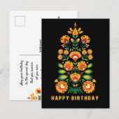 Happy Birthday aanpasbaar folklore briefkaart (Voorkant / Achterkant)