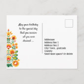 Happy Birthday aanpasbaar folklore briefkaart (Achterkant)