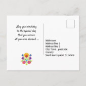 Happy Birthday aanpasbaar folklore briefkaart (Achterkant)