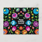 🎁 Happy Birthday aanpasbaar folklore briefkaart (Voorkant)