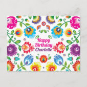 Happy Birthday aanpasbare horizontale folklore Briefkaart (Voorkant)