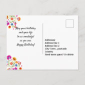 🎁Happy Birthday aanpasbare horizontale folklore Briefkaart (Achterkant)