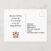 🎁 Happy Birthday aanpasbare verticale folklore Briefkaart (Achterkant)