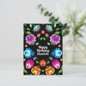🎁 Happy Birthday aanpasbare verticale folklore Briefkaart (Staand voorkant)