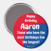 Happy Birthday Aaron Magnet (Voorkant / Achterkant)