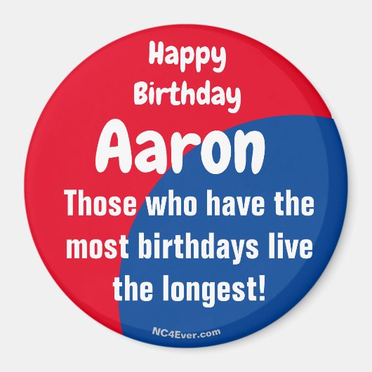 Happy Birthday Aaron Magnet (Voorkant)