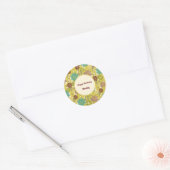 Happy Birthday Abstract Art Urban Floral Pattern Ronde Sticker (Envelop)