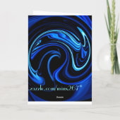 Happy Birthday Abstract Blue Butterfly Kaart (Achterkant)