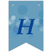 Happy Birthday Abstract Circles Dashes Blauw Vlaggetjes (Eerste vlag)