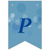 Happy Birthday Abstract Circles Dashes Blauw Vlaggetjes (Derde vlag)