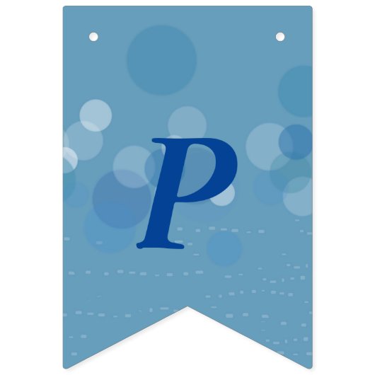 Happy Birthday Abstract Circles Dashes Blauw Vlaggetjes (Derde vlag)