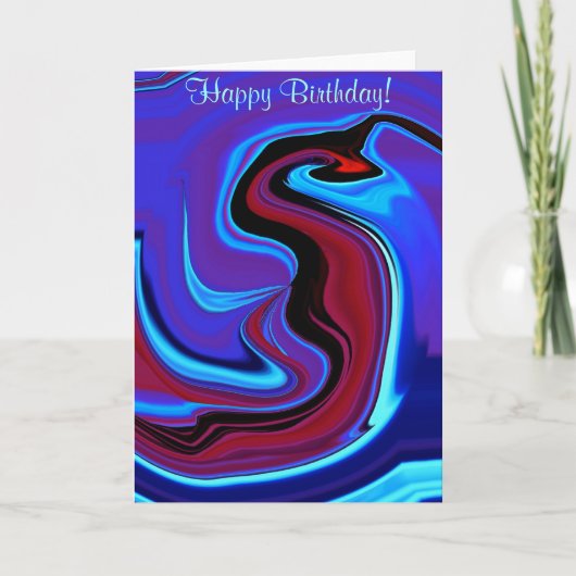 Happy Birthday Abstract Red Dragon Kaart (Voorkant)