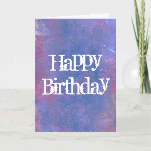 Happy Birthday Abstracte in Blauw, Paarse en rood Kaart (Voorkant)
