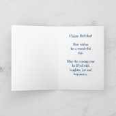 Happy Birthday Abstracte in Blauw, Paarse en rood Kaart (Binnen)