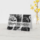 Happy Birthday - abstracte kunst II Kaart (Gele Bloem)