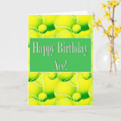 Happy Birthday Ace, Tennis Ball Kaart (Gele Bloem)