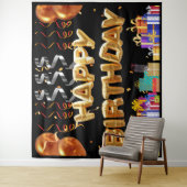 Happy Birthday-achtergrond Wandkleed (In situ)