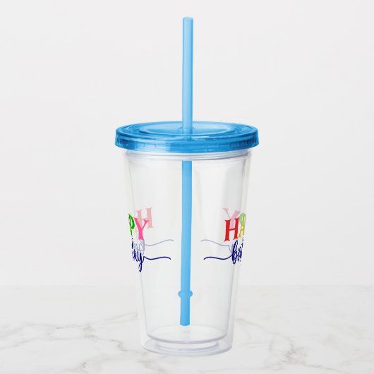 Happy Birthday Acryl Drinkbeker (Rechts)