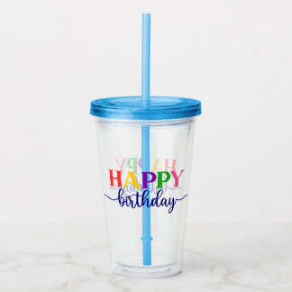 Happy Birthday Acryl Drinkbeker