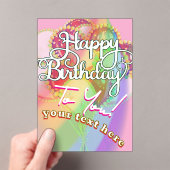 Happy Birthday  Acryl Uitnodigingen (Insitu (Draagbaar))