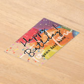 Happy Birthday Acrylic Invitation Acryl Uitnodigingen (Laagn)