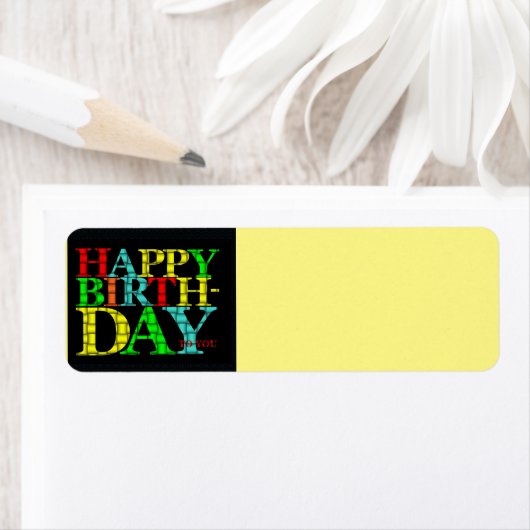 Happy Birthday-adreslabel Etiket (Insitu)