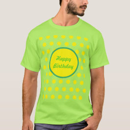 Happy Birthday Adult T-Shirt Neon Groen & Geel