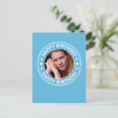 Happy Birthday Afbeelding Lijst in Blue Briefkaart (Staand voorkant)