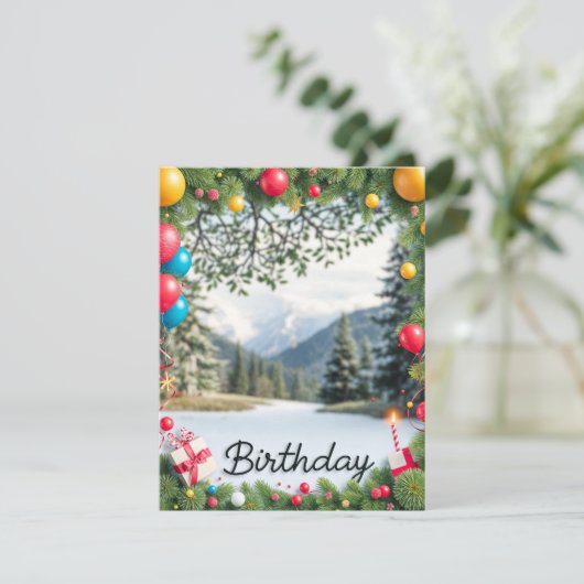 Happy Birthday Afbeelding Lijst Kaart Design (Staand voorkant)