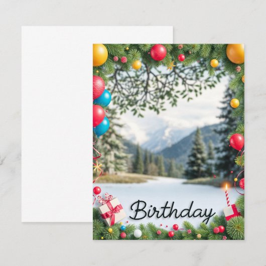 Happy Birthday Afbeelding Lijst Kaart Design (Voorkant / Achterkant)