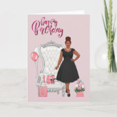 Happy Birthday African American Woman Kaart (Voorkant)