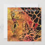 Happy Birthday - African Girl and Giraffe Friends<br><div class="desc">Happy Birthday - African Girl and Giraffe - Friends - Art Drawing - Africa Animal and People Painting Collectie by MIGNED - Add Jouw tekst / Name</div>