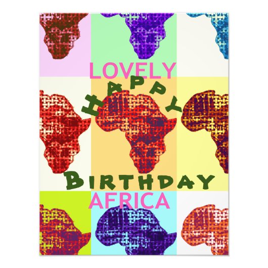 Happy Birthday Afrika Foto Afdruk (Voorkant)