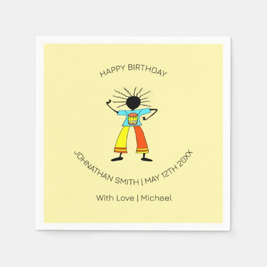 Happy Birthday, Afrikaanse drummer en kunstmeester Servet (Voorkant)