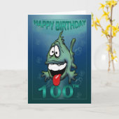 Happy Birthday Ages Happy Fish 100ste verjaardag Kaart (Gele Bloem)