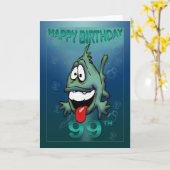 Happy Birthday Ages Happy Fish Kaart (Gele Bloem)