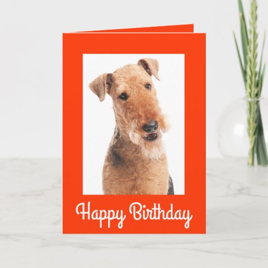 Happy Birthday Airedale Terrier Dog Wenskaart Kaart (Voorkant)