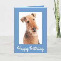 Happy Birthday Airedale Terrier Dog Wenskaart