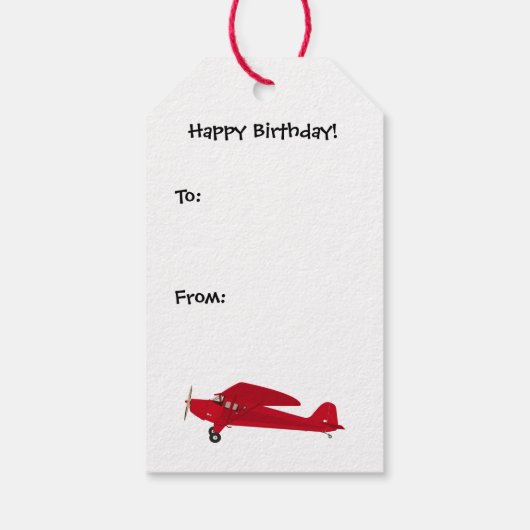 Happy Birthday Airplane Gift Labels Cadeaulabel (Achterkant)