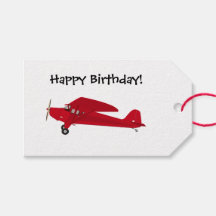 Happy Birthday  Airplane Gift Labels
