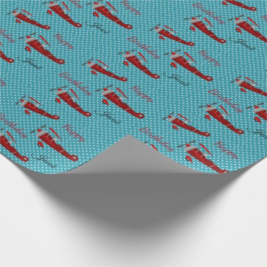 Happy Birthday Airplane Pilot Cadeaupapier (Hoek)